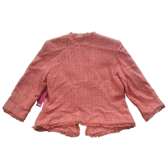 Vince Camuto Women’s Jacket Tweed Fringe-Hem 3/4 Sleeve Cropped Jacket NWT - Picture 7 of 7